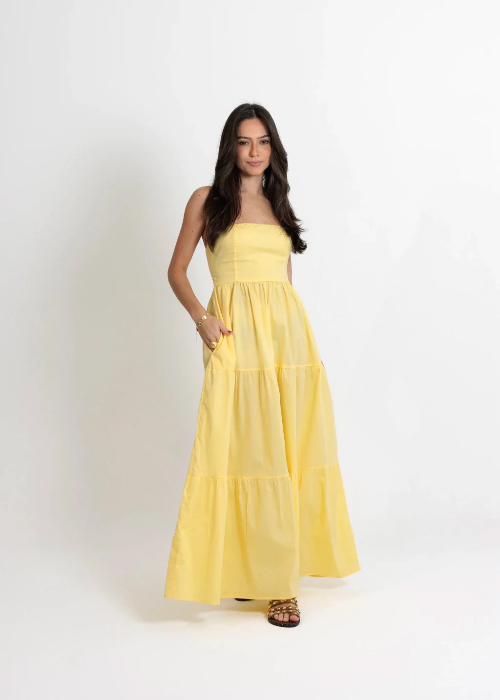 Vestido Tomara que Caia Liz Amarelo