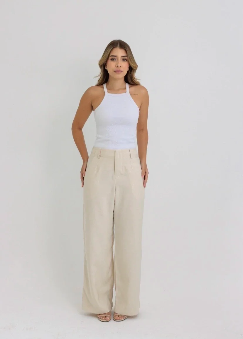 Calça Reta Sarah Creme