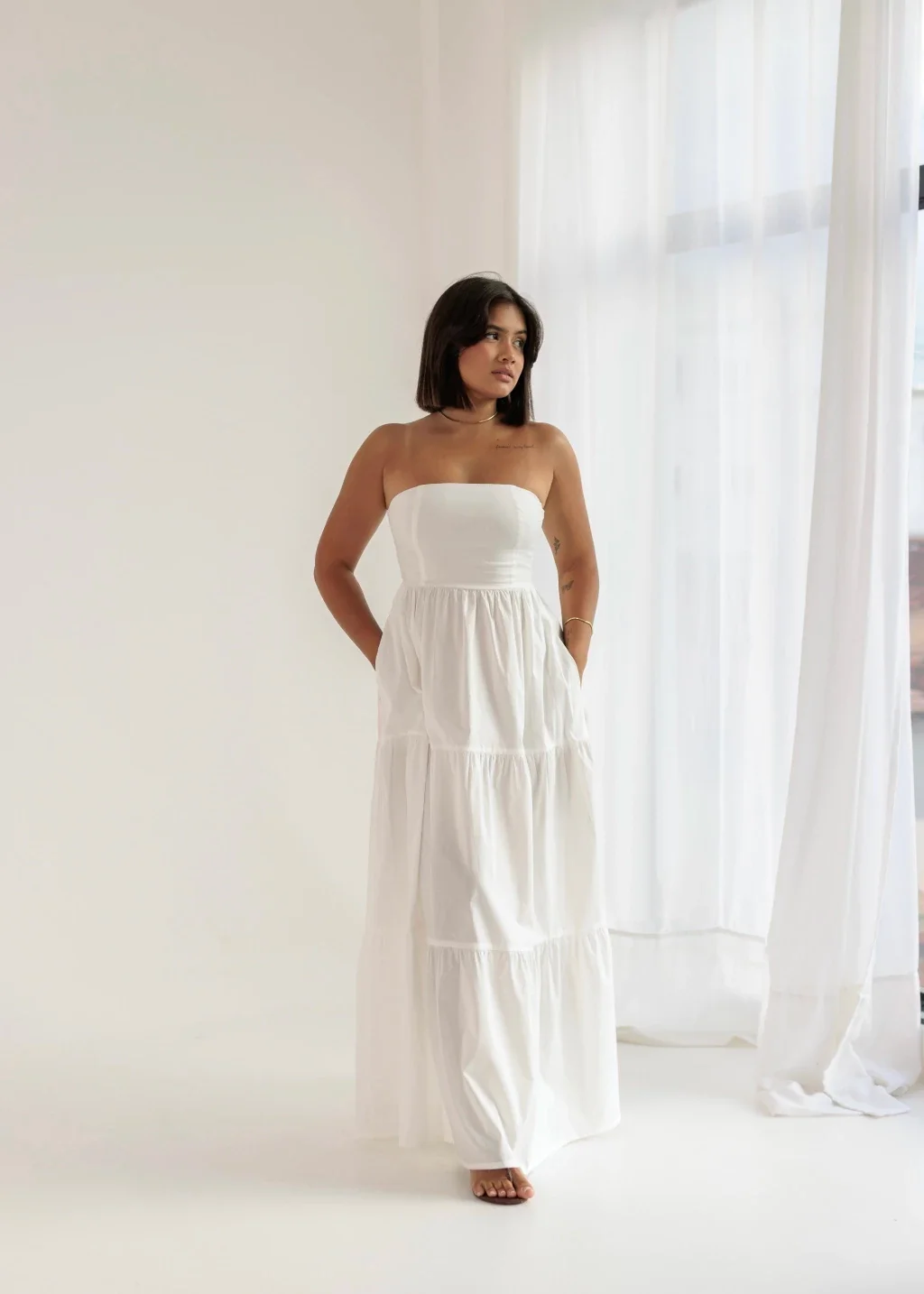 Vestido Tomara que Caia Liz Off-White