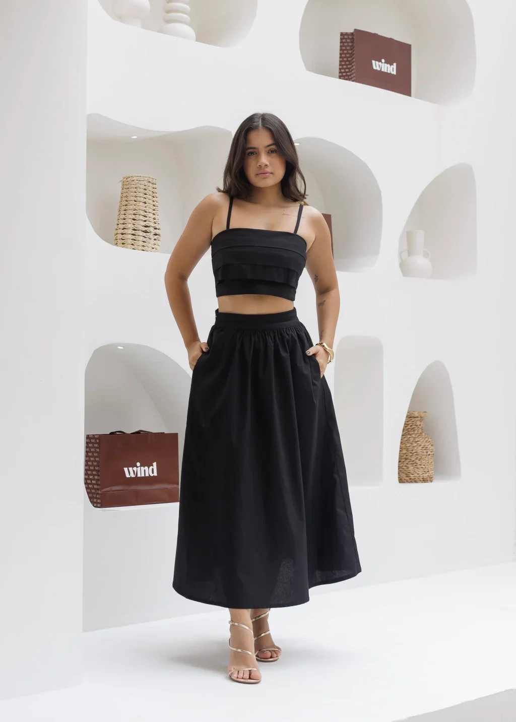 Conjunto Capri Tricoline Preto