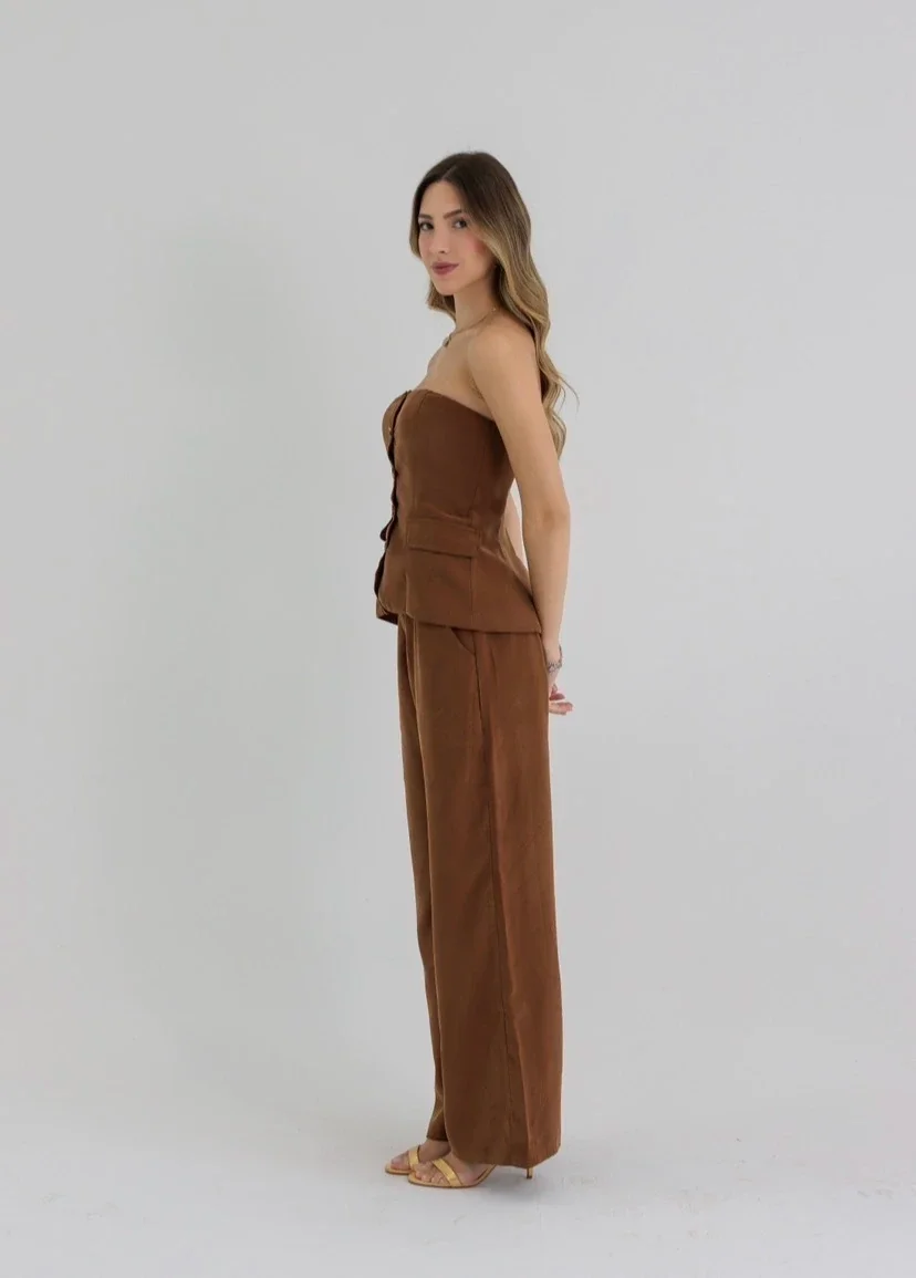 Calça Reta Sarah Marrom