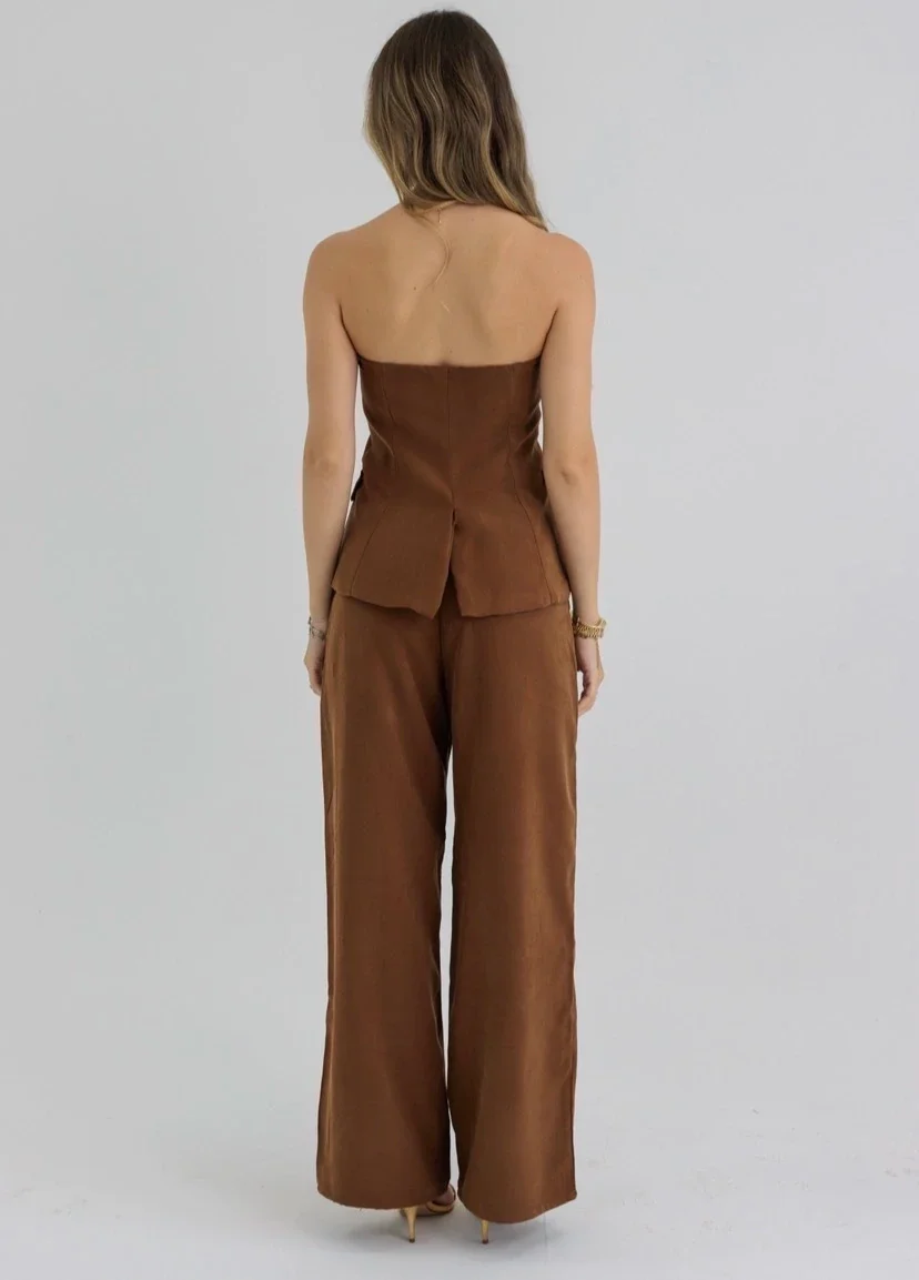 Calça Reta Sarah Marrom