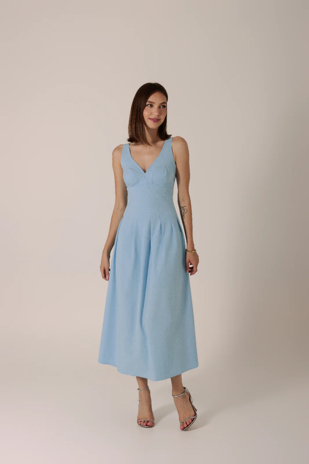 Vestido Midi Mariza Azul