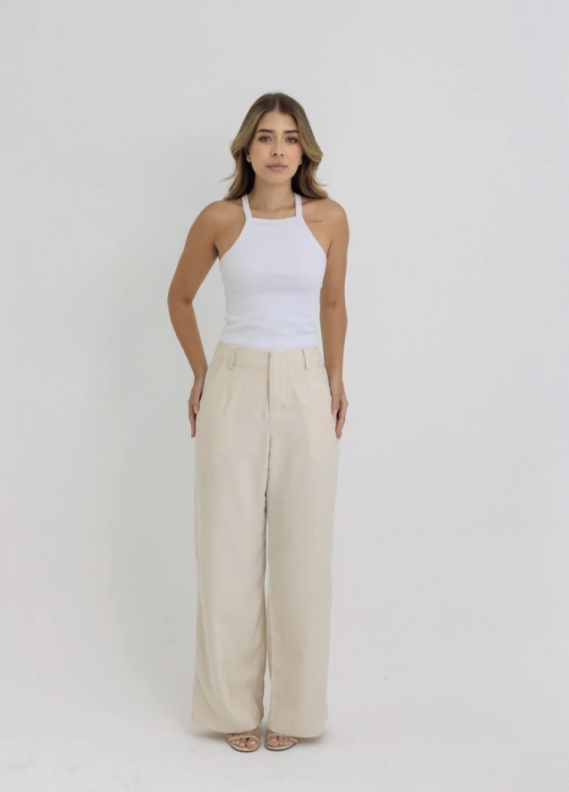 Calça Reta Sarah Creme